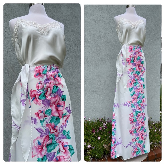 Vintage Helena’s Tropical Hawaiian Sarong Wrap Maxi Wrap Skirt One Size - Picture 4 of 5